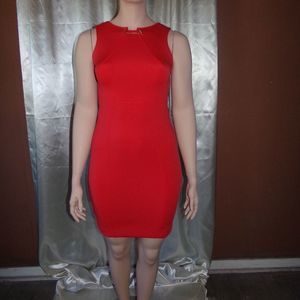 Ivanka Trump Red Sleeveless Midi Sheath Dress